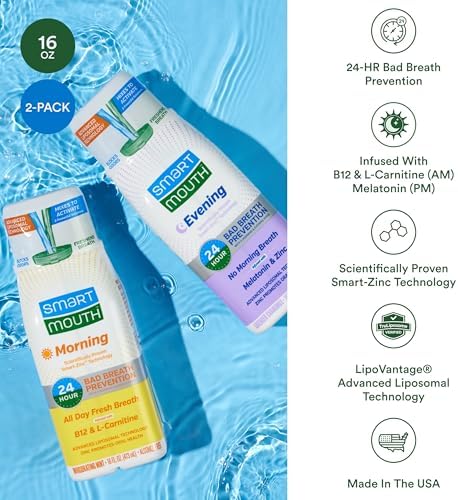 Paquete de Enjuague Bucal SmartMouth Advanced Liposomal para Mañana y Noche - Sin Mal Aliento por la Mañana y Frescura Todo el Día - Dúo de Enjuague - imagen 4