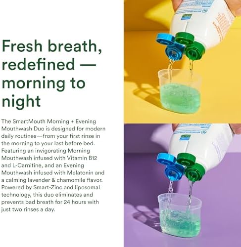 Paquete de Enjuague Bucal SmartMouth Advanced Liposomal para Mañana y Noche - Sin Mal Aliento por la Mañana y Frescura Todo el Día - Dúo de Enjuague - imagen 5