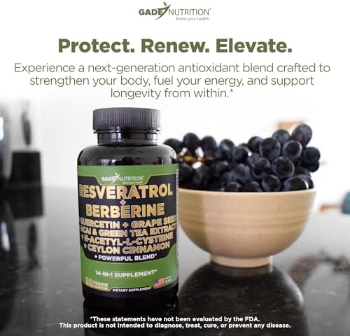 Suplemento Complejo 14 en 1 Gade Nutrition: Resveratrol, Berberina, Quercetina, Extracto de Semilla de Uva, Té Verde y N-Acetil Cisteína - - imagen 6