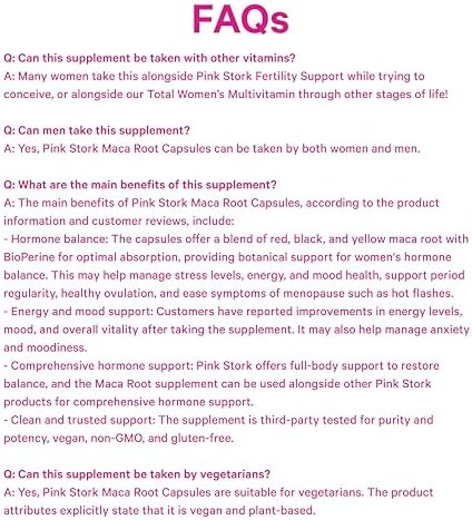 Cápsulas de Raíz de Maca Pink Stork para Mujeres – Maca Orgánica con BioPerine® para Equilibrio Hormonal, Energía y Bienestar – Apoya la - imagen 8