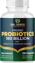 Probióticos Orgánicos 180 Mil Millones CFU - 40 Cepas Veganas + Prebióticos + Enzimas Digestivas - Salud Digestiva e Inmunológica - 100% Puro, Máxima - imagen 1