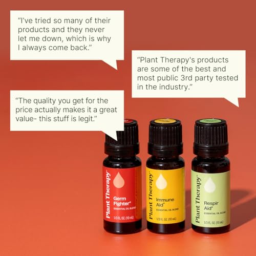 Set de Aceites Esenciales Plant Therapy Wellness, 3 Piezas de 10 MLS (1/3 oz), Mezclas Puramente Naturales: Germ Fighter, Immune Aid y Respir Aid, - imagen 4