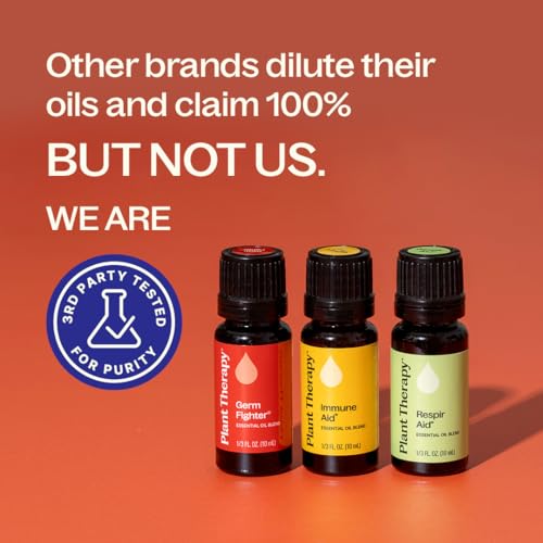 Set de Aceites Esenciales Plant Therapy Wellness, 3 Piezas de 10 MLS (1/3 oz), Mezclas Puramente Naturales: Germ Fighter, Immune Aid y Respir Aid, - imagen 5