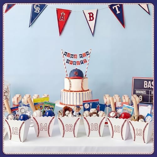 Cajas de Regalo Novabright para Equipo de Béisbol Nocturno - Set de 6, Contenedores de Plástico para Snacks y Palomitas con Número para Fiestas de - imagen 4