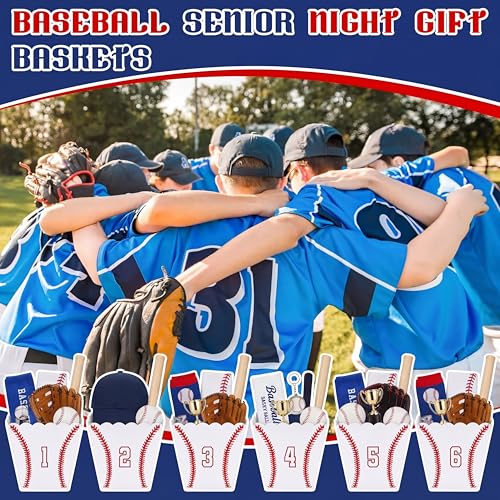 Cajas de Regalo Novabright para Equipo de Béisbol Nocturno - Set de 6, Contenedores de Plástico para Snacks y Palomitas con Número para Fiestas de - imagen 5