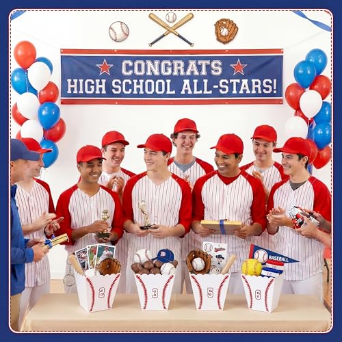 Cajas de Regalo Novabright para Equipo de Béisbol Nocturno - Set de 6, Contenedores de Plástico para Snacks y Palomitas con Número para Fiestas de - imagen 6