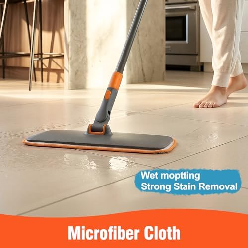 Mopa de Microfibra 2 en 1 CLEANHOME para Pisos de Madera - Reutilizable y Lavable, Mango Telescópico para Limpieza de Azulejos, Laminados, Mascotas y - imagen 4
