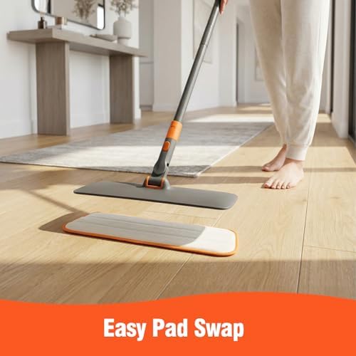 Mopa de Microfibra 2 en 1 CLEANHOME para Pisos de Madera - Reutilizable y Lavable, Mango Telescópico para Limpieza de Azulejos, Laminados, Mascotas y - imagen 8