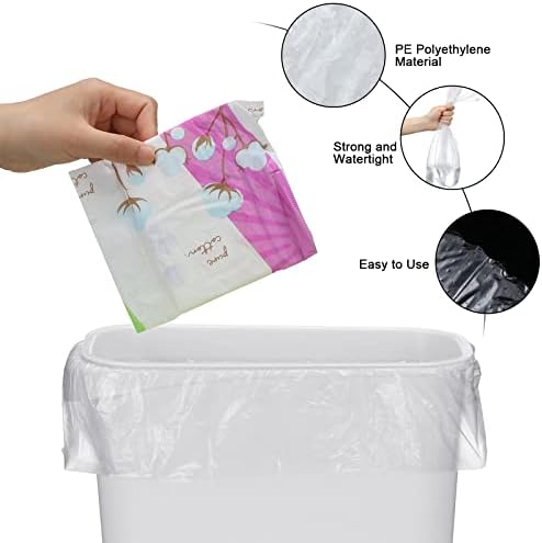 Zubebe 1000 Piezas/10 Rollos de Forro para Receptáculo de Toallas Sanitarias, Bolsas de Desecho para Higiene Femenina, 15.75 x 15.75 Pulgadas - imagen 3