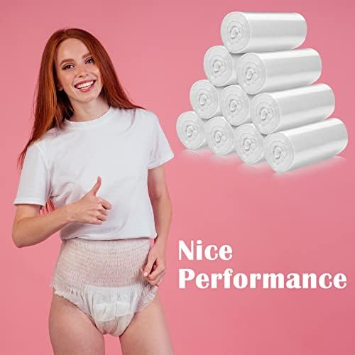 Zubebe 1000 Piezas/10 Rollos de Forro para Receptáculo de Toallas Sanitarias, Bolsas de Desecho para Higiene Femenina, 15.75 x 15.75 Pulgadas - imagen 4