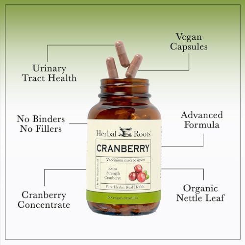 Píldoras de Arándano Extra Fuerte Herbal Roots para Hombres y Mujeres con Ortiga Orgánica | Salud del Tracto Urinario | 60 Cápsulas Veganas - imagen 4