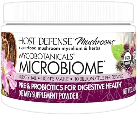 Host Defense MycoBotanicals Polvo Microbioma - Suplemento para Salud Digestiva e Inmunológica - Con Cola de Pavo, Melena de León y Reishi - 3.5 oz - imagen 1