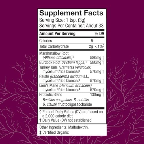 Host Defense MycoBotanicals Polvo Microbioma - Suplemento para Salud Digestiva e Inmunológica - Con Cola de Pavo, Melena de León y Reishi - 3.5 oz - imagen 2