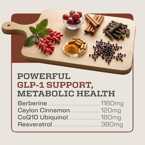 Suplemento Berberina Earth Elixir 4 en 1 1160mg – Berberina Orgánica, Canela de Ceilán, CoQ10 Ubiquinol y Resveratrol – Apoyo GLP-1 y Metabólico – - imagen 2