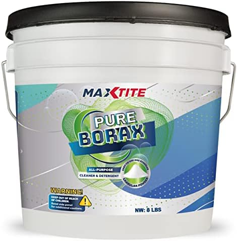 MAXTITE Borax Puro (8 lbs) - Polvo Multiusos para Limpiar, Aclarar y Fresquear Superficies, Ropa y Más - Envase Reutilizable - Hecho en EE. UU. - imagen 1