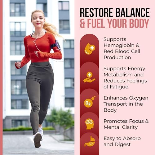 Suplemento de Hierro Nature's Nectar Blood Builder para Hombres y Mujeres – Cápsulas de Hierro de Liberación Lenta, No Constipantes con Vitamina - imagen 4