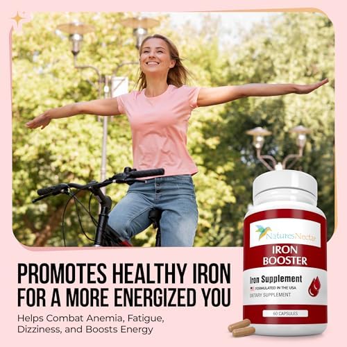 Suplemento de Hierro Nature's Nectar Blood Builder para Hombres y Mujeres – Cápsulas de Hierro de Liberación Lenta, No Constipantes con Vitamina - imagen 5