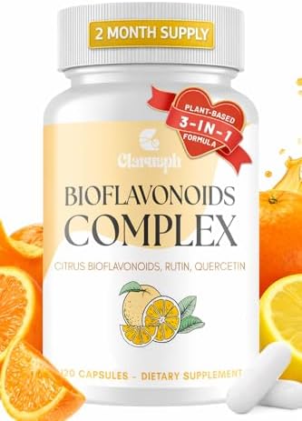 Clarusph Bioflavonoides Cítricos para Circulación y Antioxidante | Suplementos de Flavonoides 1000mg con Quercetina y Rutin | Vegano, 120 Cápsulas - imagen 1