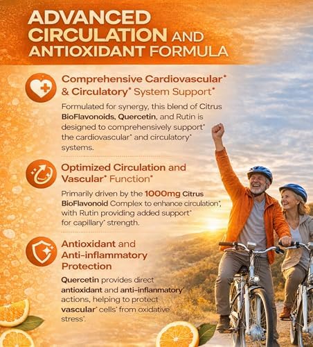 Clarusph Bioflavonoides Cítricos para Circulación y Antioxidante | Suplementos de Flavonoides 1000mg con Quercetina y Rutin | Vegano, 120 Cápsulas - imagen 2