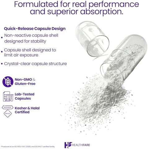 HealthFare Melatonina 60mg | Paquete de 2 | 90 Cápsulas Veganas Cada Una | Fórmula de Alta Potencia | Vegetariano, No Transgénico, Sin Gluten | Hecho - imagen 4