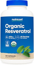 Nutricost Resveratrol Orgánico (600mg) 120 Cápsulas - Certificado USDA, CCOF, Vegano, Sin OGM, Sin Gluten, 60 Porciones - imagen 1