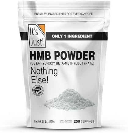 It's Just! - HMB en polvo, 250g, Beta-Hidroxi Beta-Metilbutirato, libre de gluten, no OGM, probado en metales pesados, apto para keto (Sin sabor) - imagen 1