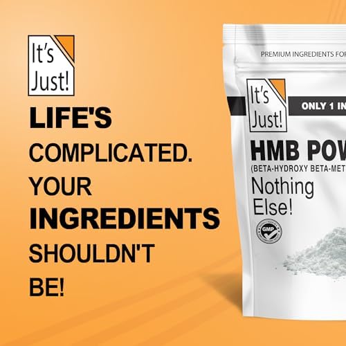 It's Just! - HMB en polvo, 250g, Beta-Hidroxi Beta-Metilbutirato, libre de gluten, no OGM, probado en metales pesados, apto para keto (Sin sabor) - imagen 8