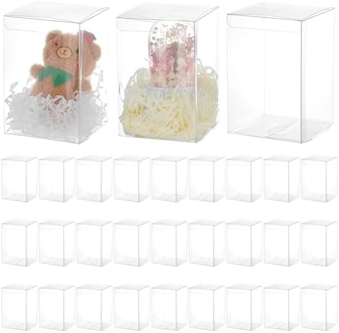 Caja de Regalo Transparente BENECREAT 30 Piezas 4x4x6 Pulgadas para Dulces, Chocolates y Postres, Ideal para Baby Shower, Día de las Madres y Fiestas - imagen 1