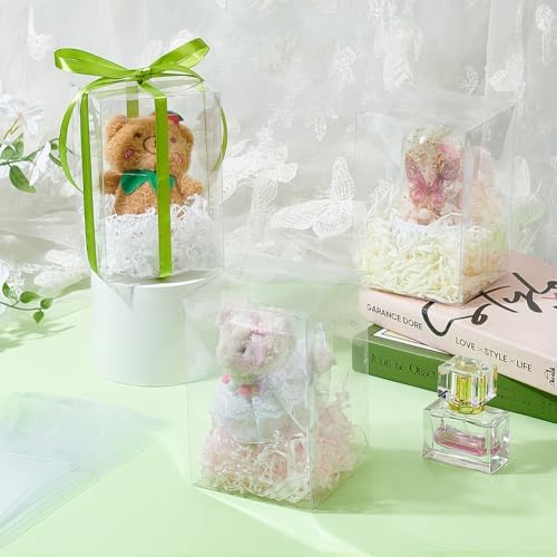 Caja de Regalo Transparente BENECREAT 30 Piezas 4x4x6 Pulgadas para Dulces, Chocolates y Postres, Ideal para Baby Shower, Día de las Madres y Fiestas - imagen 4