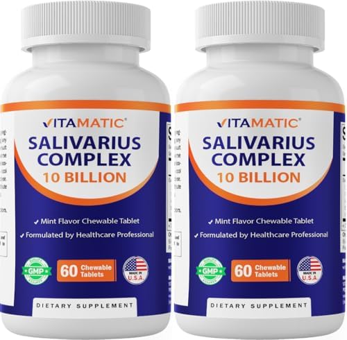 Vitamatic Salivarius Complex 10 Mil Millones Tabletas Masticables Sabor Menta - 60 Contenidos - Probióticos y Prebióticos para Salud Oral - Paquete - imagen 1