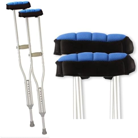 Almohadillas para muletas ErgoPAD (Paquete de 2) — Espuma ergonómica de doble capa con 6 amortiguadores, ajuste universal, funda lavable, instalación - imagen 1