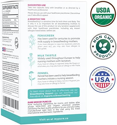 Suplemento Orgánico para Lactancia USDA - Aumenta la Producción de Leche con Apoyo Herbal para la Lactancia - 60 Cápsulas Veganas - imagen 5