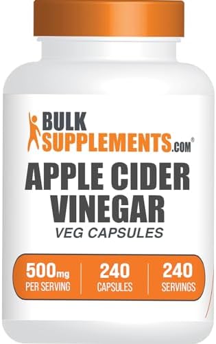 Cápsulas de Vinagre de Manzana BulkSupplements.com - Suplemento de 500mg, Libre de Gluten, 240 Cápsulas por Envase - imagen 1