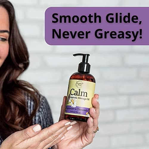 Aceite de Masaje Calmante para Terapia con Lavanda y Manzanilla | Natural con Coco, Uva y Jojoba para Piel Suave | Brookethorne Naturals 8oz - imagen 3