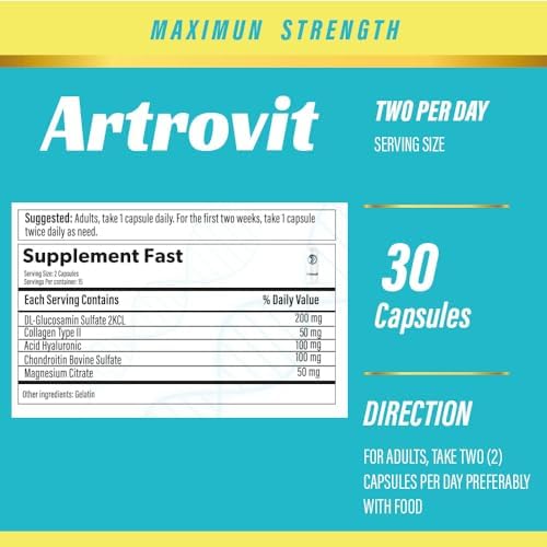 ARTROVIT x 30 cápsulas - Articulaciones Saludables - Potencia Máxima 95% - Ácido Hialurónico - Colágeno - imagen 4