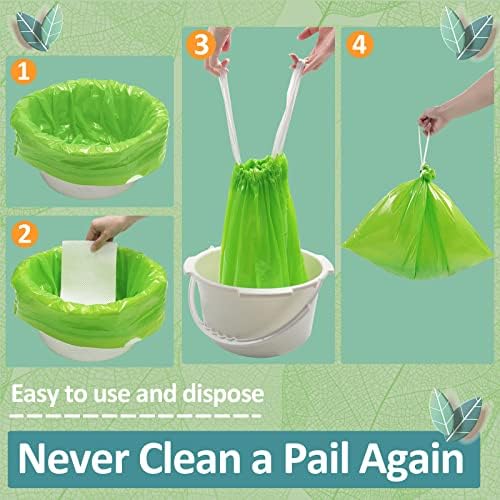 Forros desechables para inodoro portátil con aroma a vainilla, 150 piezas, ajuste universal para la mayoría de sillas de baño estándar - imagen 6