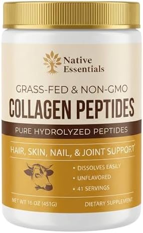Polvo de Péptidos de Colágeno Múltiple Native Essentials - Hidrolizado Tipo I y III - Para Cabello, Piel, Uñas y Articulaciones - 16oz - imagen 1