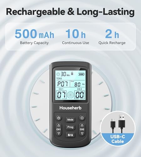 Estimulación Muscular TENS para Alivio del Dolor, Máquina EMS TENS 3-en-1 con 28 Modos, 40 Niveles de Intensidad, Masajeador Recargable de Doble - imagen 5