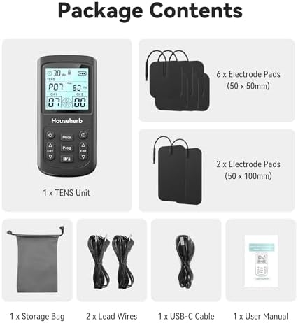 Estimulación Muscular TENS para Alivio del Dolor, Máquina EMS TENS 3-en-1 con 28 Modos, 40 Niveles de Intensidad, Masajeador Recargable de Doble - imagen 7
