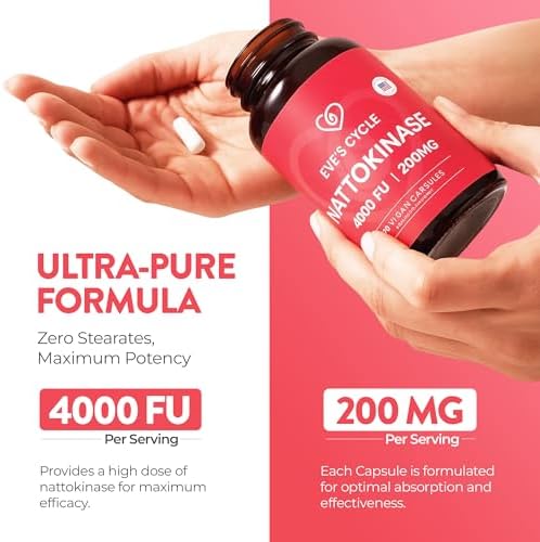 Suplemento de Nattokinasa Eve's Cycle 4000 FU - 270 Cápsulas Veganas de Natto - Enzima Japonesa Premium, Natural Anticoagulante, Orgánico, Sin - imagen 2