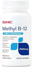 Suplemento GNC Methyl B12 2500mcg, Esencial para el Metabolismo de Carbohidratos y Producción de Energía, 100 Porciones - imagen 1