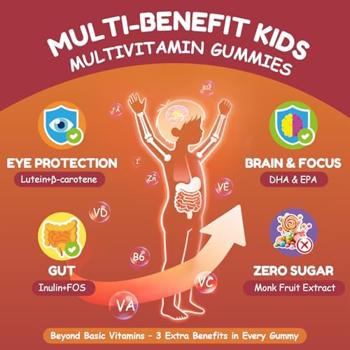 Gomitas Multivitamínicas DRALYTHIO NEXA para Niños 180 Piezas - Soporte para Ojos, Cerebro y Digestión - Sin Azúcar - Con Luteína, Omega-3 DHA y - imagen 2
