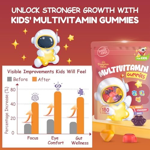 Gomitas Multivitamínicas DRALYTHIO NEXA para Niños 180 Piezas - Soporte para Ojos, Cerebro y Digestión - Sin Azúcar - Con Luteína, Omega-3 DHA y - imagen 5