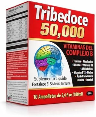 Tribedoce 50,000 - Suplemento Líquido de Complejo B, Apoyo Inmunológico, No Transgénico, 10 Ampollas (100 ml) - imagen 2