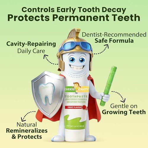 Pasta Dental CAREDO para Niños – Reparación de Cavidades con Hidroxiapatita, Amigable con Frenos, Cuidado Nocturno de Esmalte, Sin Flúor, Sabor - imagen 2