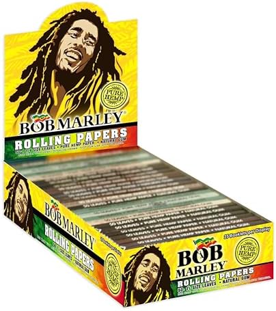 Papel para fumar Bob Marley - Tamaño Mediano 1 1/4 (78mm) - Caja de 25 Libretas (50 Hojas por Libreta) - imagen 1