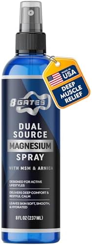 Spray de Aceite de Magnesio Dual 8 Gates para Alivio del Dolor con MSM y Árnica – Spray para Calambres, Músculos Adoloridos y Pies – 8 oz - imagen 1