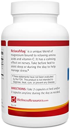 Wellness Resources RelaxaMag - Magnesio Glicinato para Sueño, Estrés y Relajación - Alta Potencia 100mg de Magnesio Elemental por Cápsula (100 - imagen 3