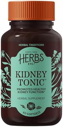 Suplemento Herbal Herbs Etc. Tónico para Riñones en Softgels - Diente de León, Palma Enana y Perejil - Apoya el Equilibrio de Líquidos - Orgánico y - imagen 1
