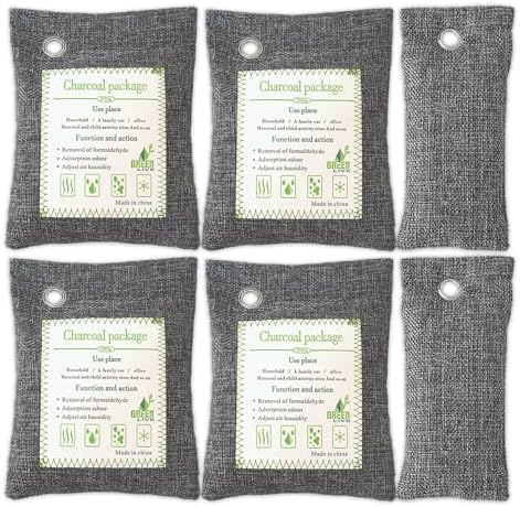 Absorbente de Olores de Carbón Activado (4x200g Grande + 2x75g Pequeño), Bolsa Purificadora de Aire de Carbón de Bambú, Desodorante para Autos, - imagen 1